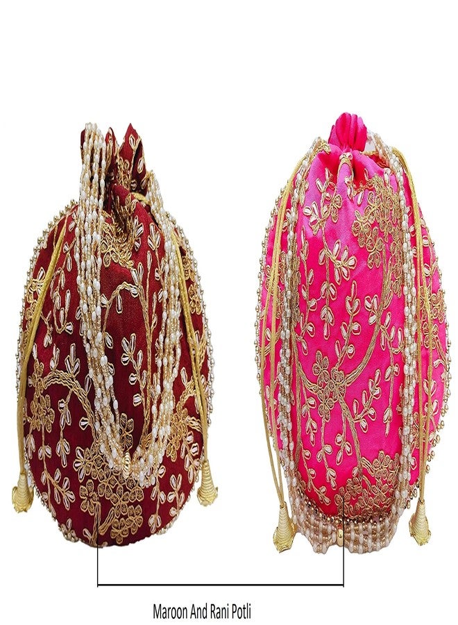 athizay (Pack of 2 Potli Rani and Maroon Matka potli bags || - Image 5